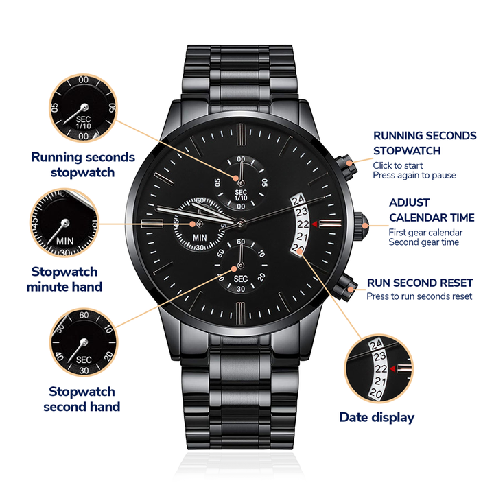 Chronograph Watch in Black